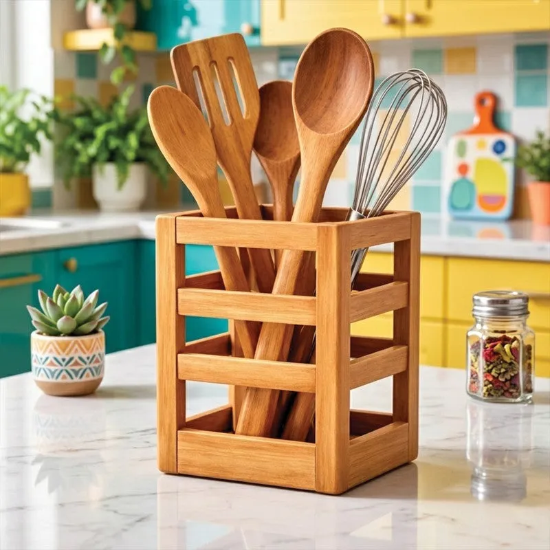 Luxe Grip MDF Rustic Cutlery Stand media 6