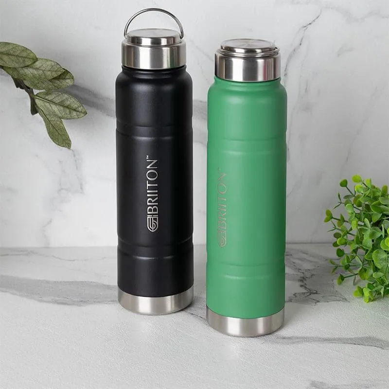Velno Hot & Cold Thermos Water Bottle (Green & Black, 750 mL Each) - Set Of Two media 1