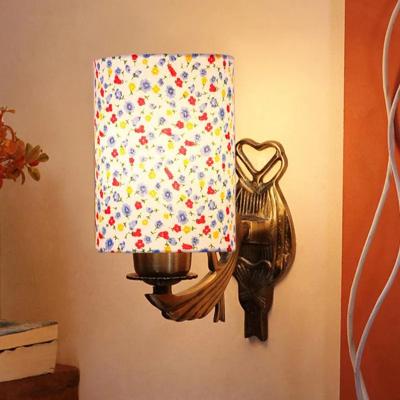 Love Gleam Atva Color Splash Cylindrical Fabric & Metal Wall Lamp media 1