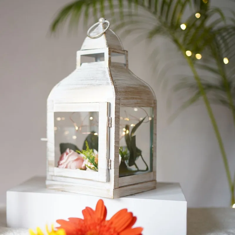 Vilara Lantern Tealight Candle Holder - White media 1