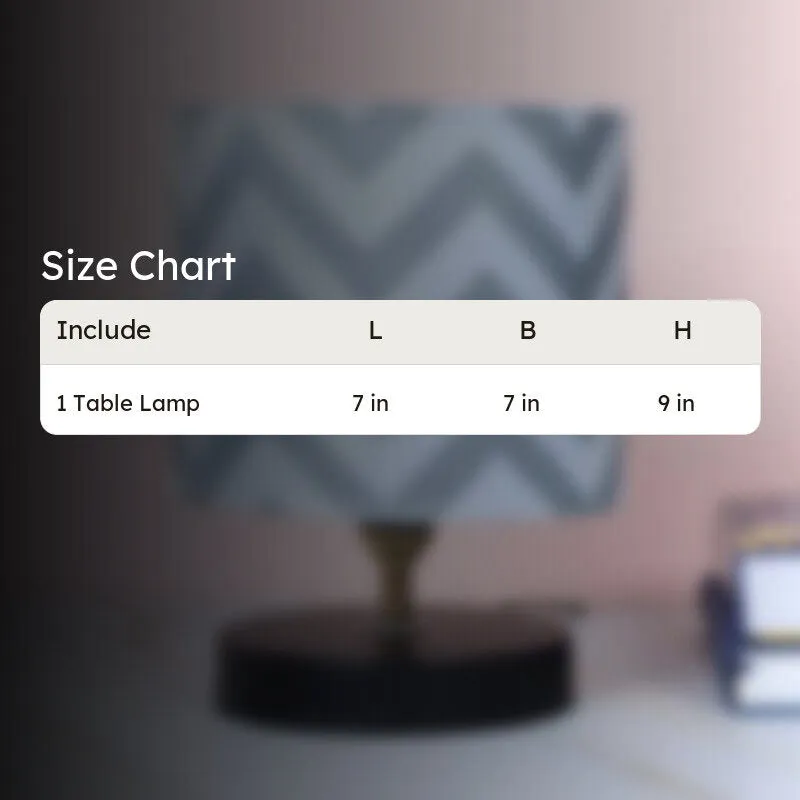 Chevron Light Loop Printed Iron Table Lamp - Grey,White,Black media 5
