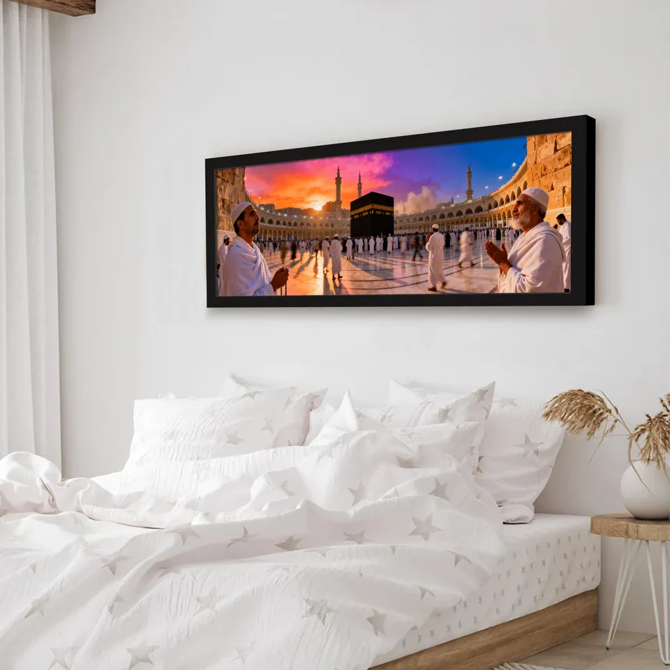 Holy Kaaba Panorama Wall Art Wiith Frame media 4