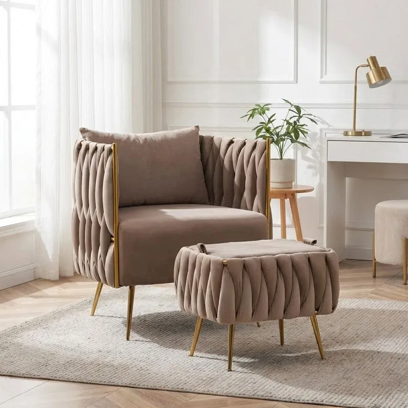 Dreamix Metal Accent Chair (Brown) - Two Piece Set media 1