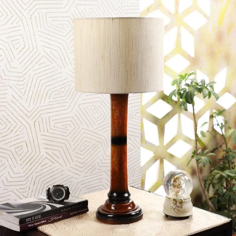 Urbane Nao Fabric Table Lamp - White,Brown media 3