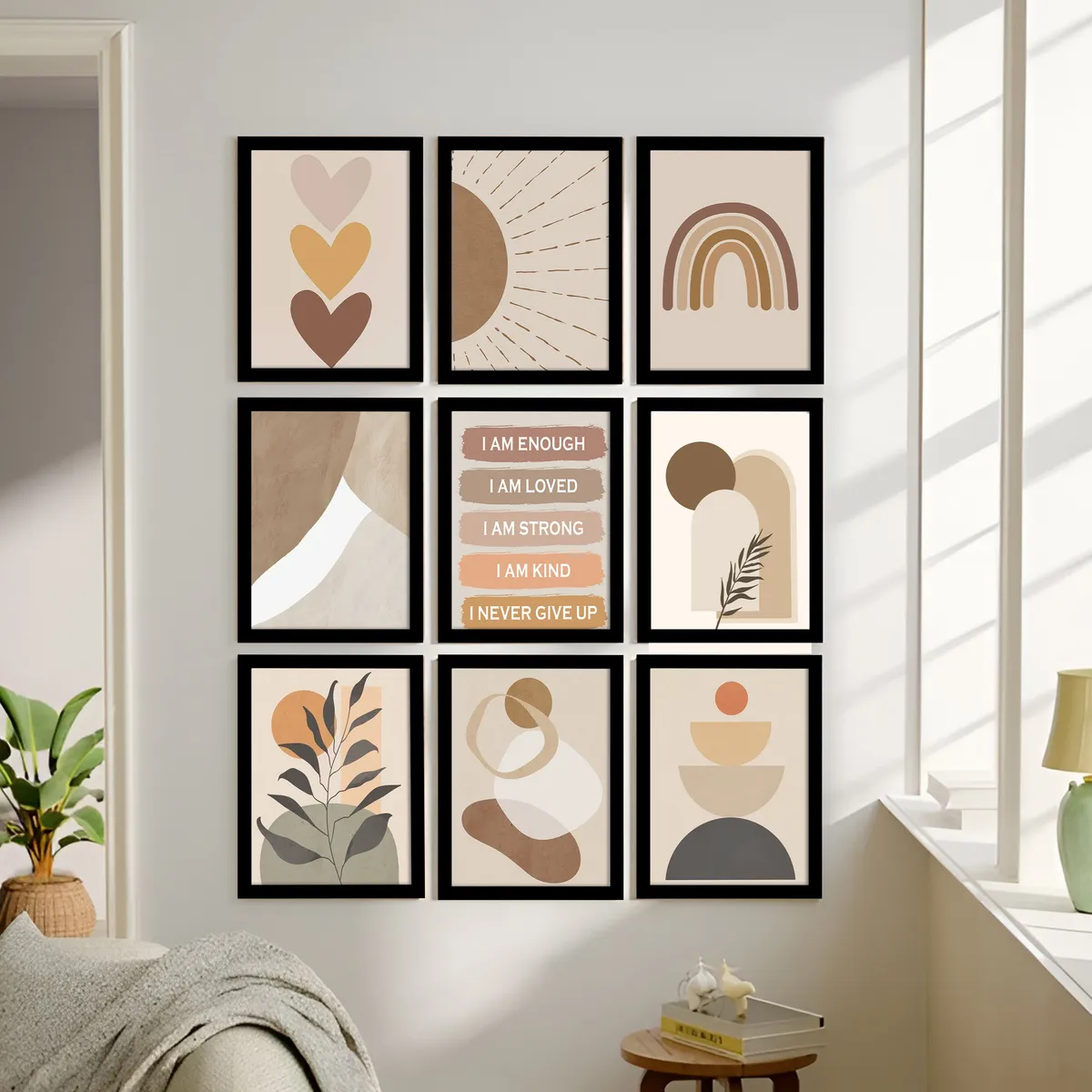 Elaris Paper Wall Art With Frame - Set Of Nine media 7