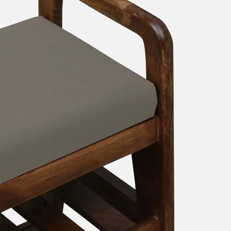 Sole Nest Mango Wood Shoe Rack - Grey media 6