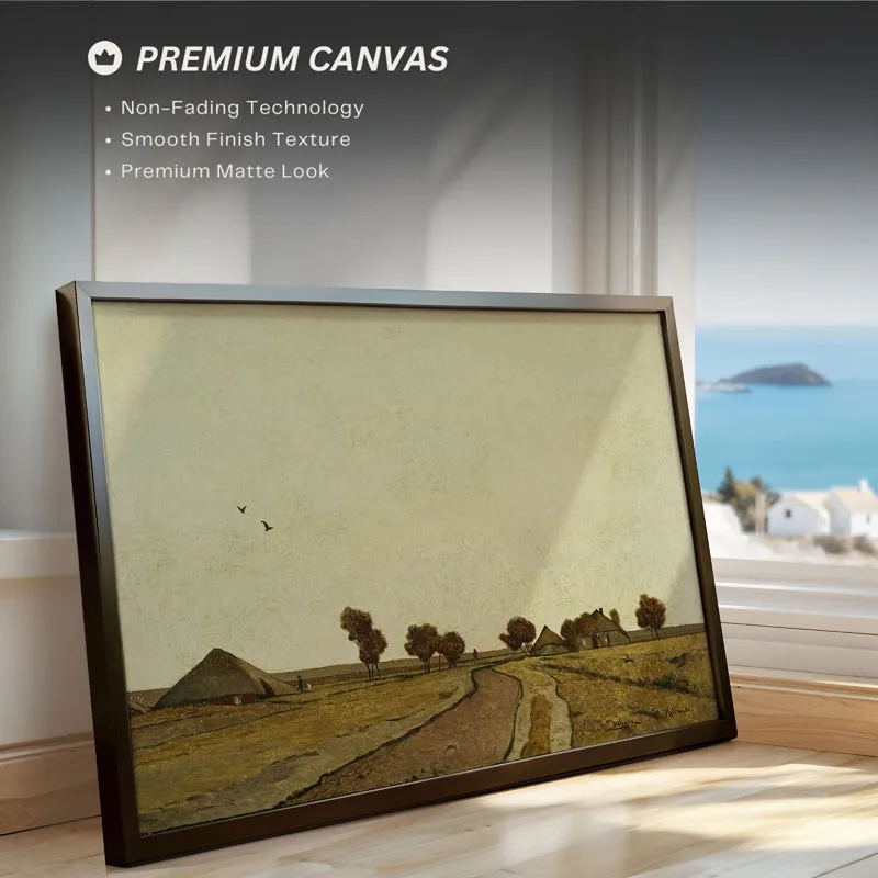 Paths Of Fields Wood Wall Art With Frame - Black media 4