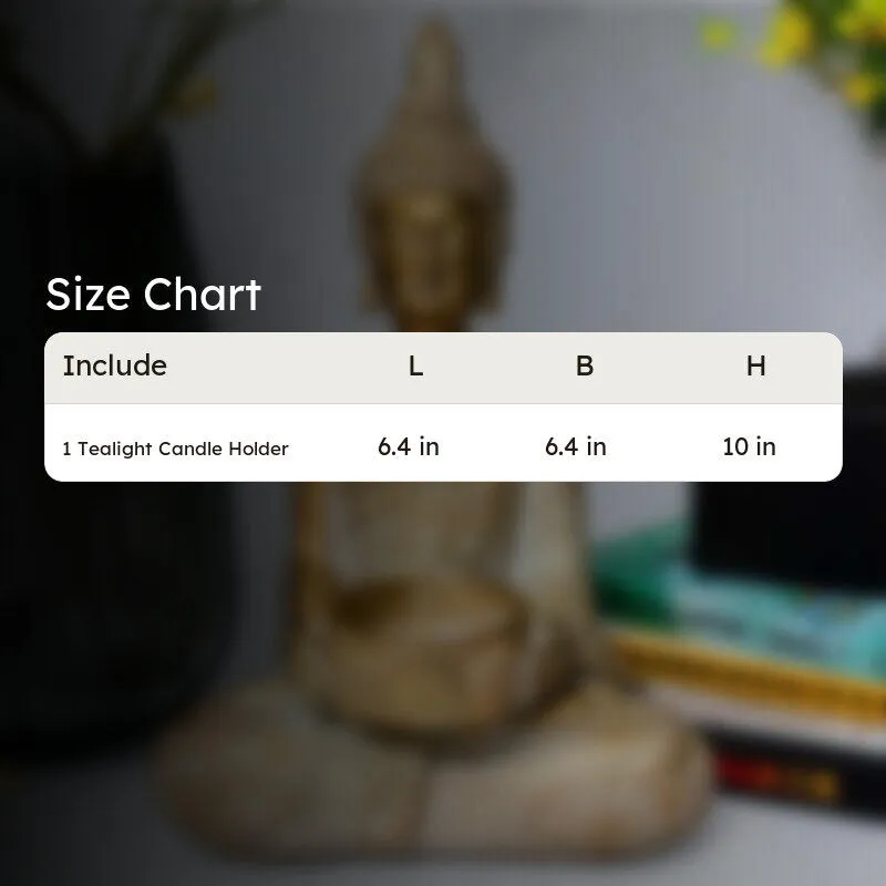 Meditative Golden Buddha Tealight Candle Holder media 8