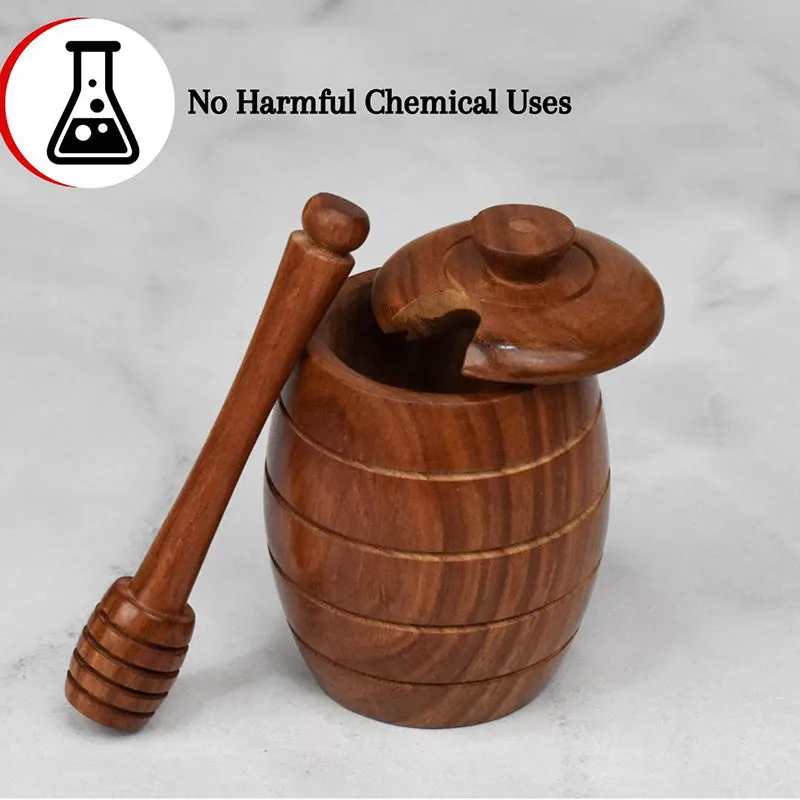 Nectar Nest Sheesham Wood Honey Jar media 4