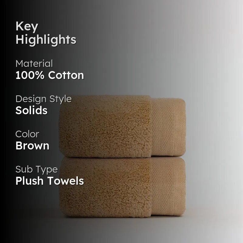 Micro Cotton Soft Serenity Solid Hand Towel (Buff) - Set Of Two media 2