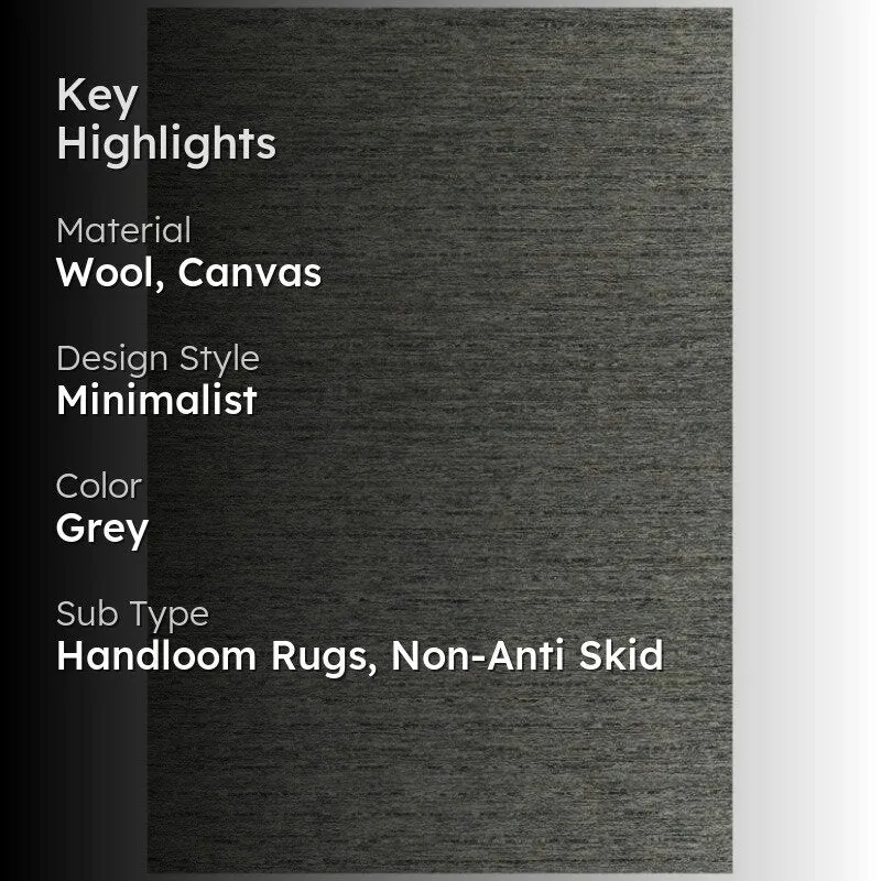 Leyla Hand Woven Wool Rug - Dark Grey media 2