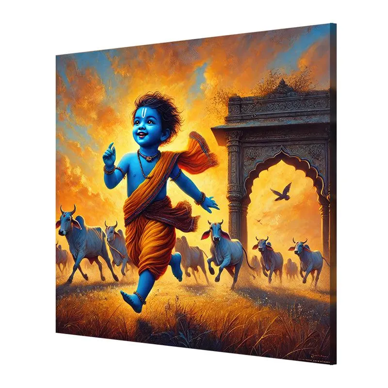 KJrishna Vrindavan Wall Painting media 5