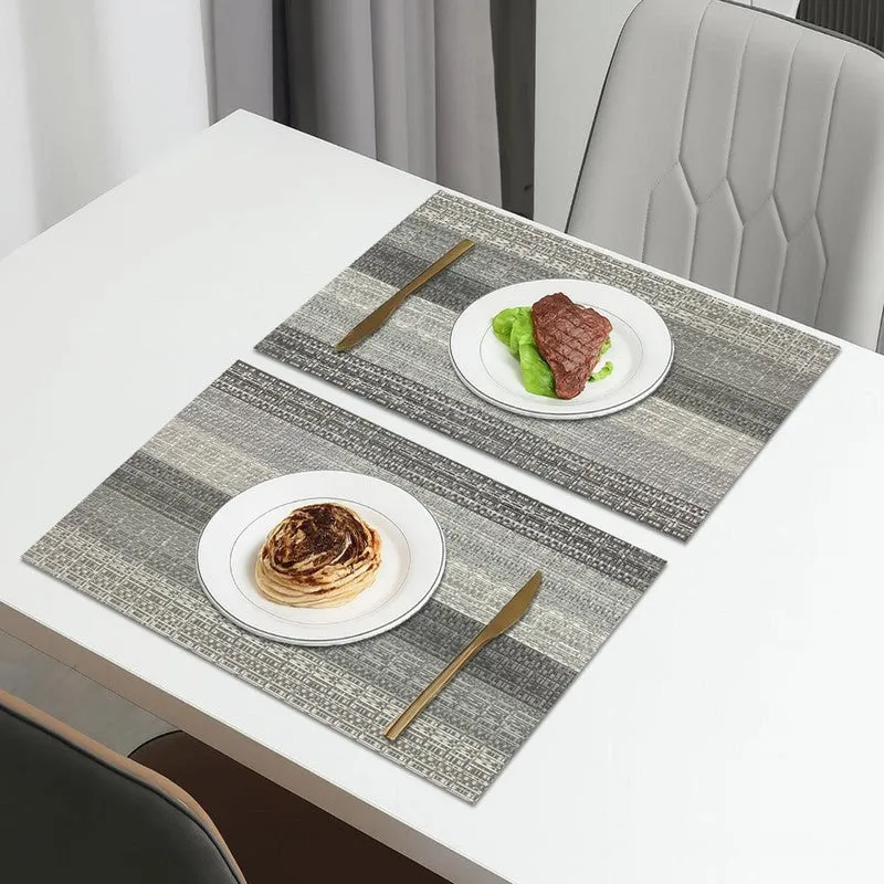 Lioren Silver Rectangle PVC Table Mats - Set Of Two media 1