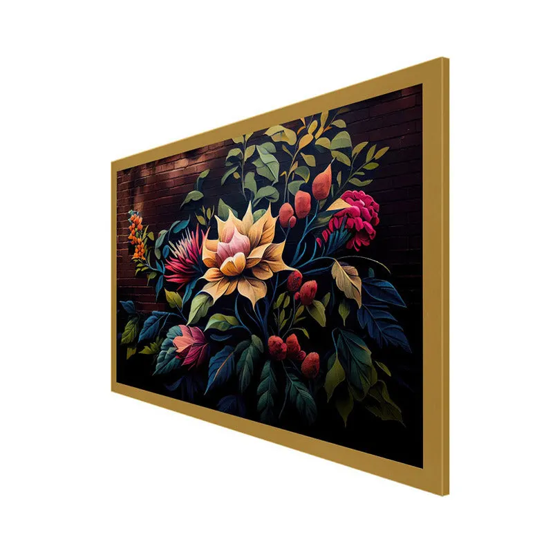 Nisa Floral Wall Painting With Frame media 5