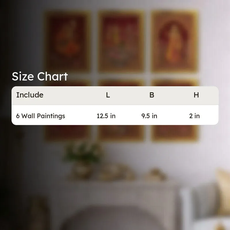 Royal Crimson Paper Wall Painting With Frame - 11