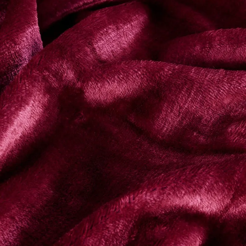 Casselle Velvet Bedsheet (Maroon) - 300 GSM media 7
