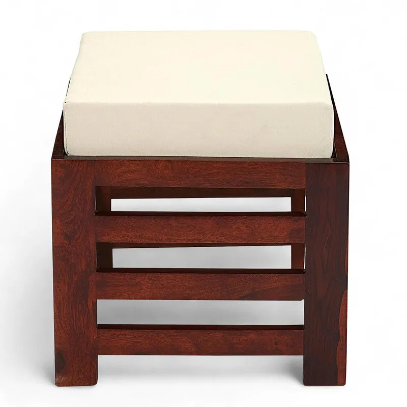 Tavex Sheesham Wooden Bench with Stool (White) - Two Piece Set media 4