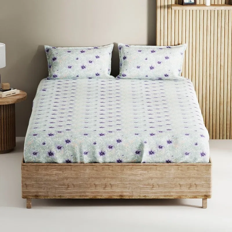 Nyric Cotton Bedsheet (Purple) - 144 TC media 3