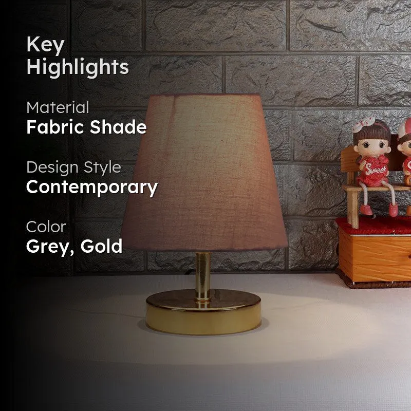 Alba Fabric Table Lamp - Grey,Gold media 2