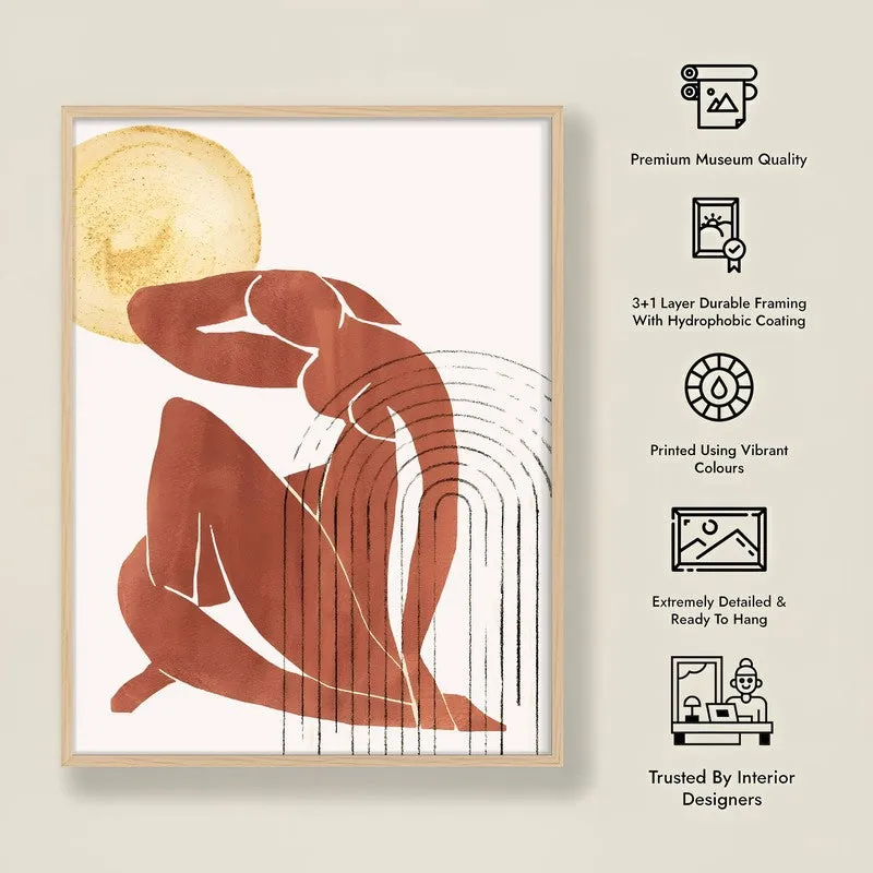Embrace of Silence Canvas Wall Painting With Brown Frame media 9