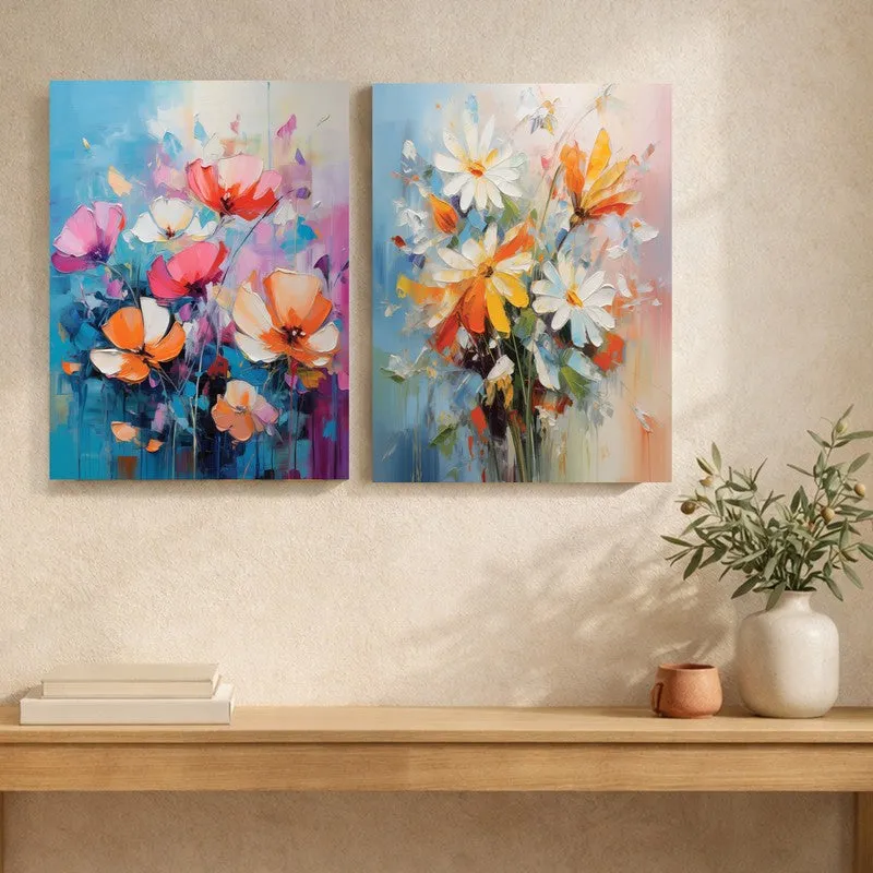 Floral Pulse Canvas Wall Art - Set of Two media 6