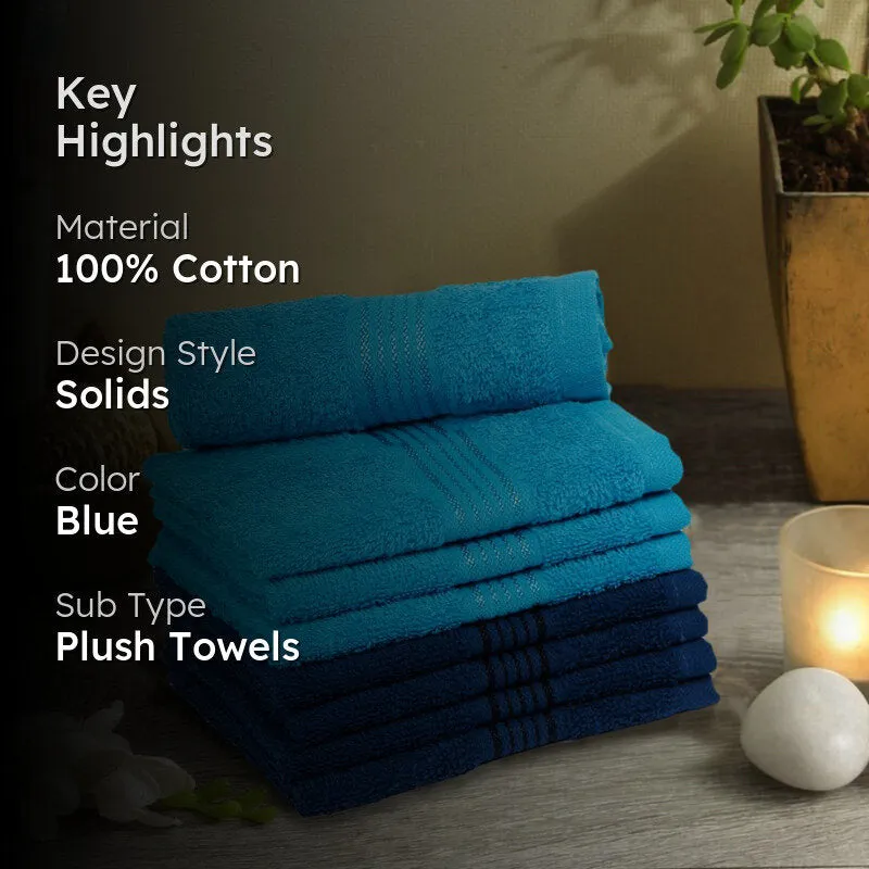 Bodil Face Towel (Sky Blue,Blue) - Set Of Eight media 2