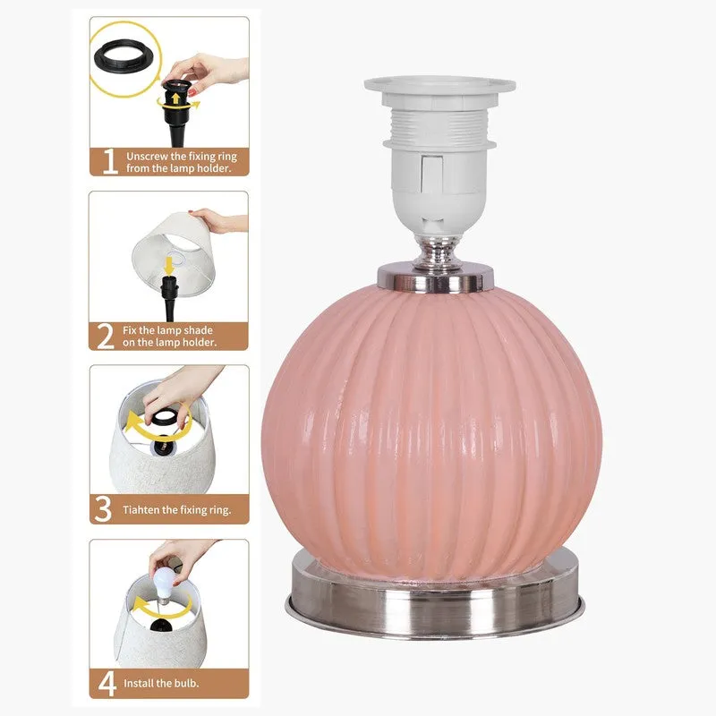 Glacera Glow Glass Table Lamp - Pink media 5