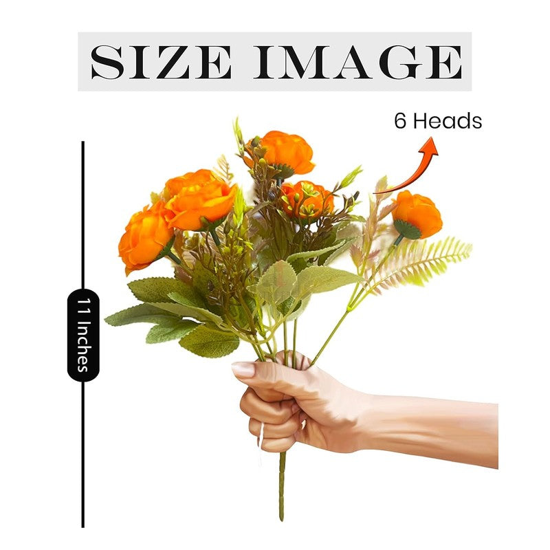 Yarr-Rozy Rose Artificial Flower Stick - Orange media 9