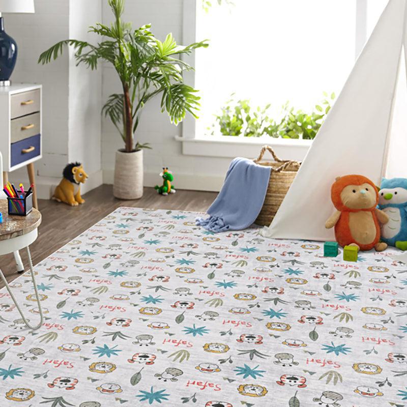 Doodle Zoo Kids Polyester Anti-Skid Carpet - Multicolor media 3