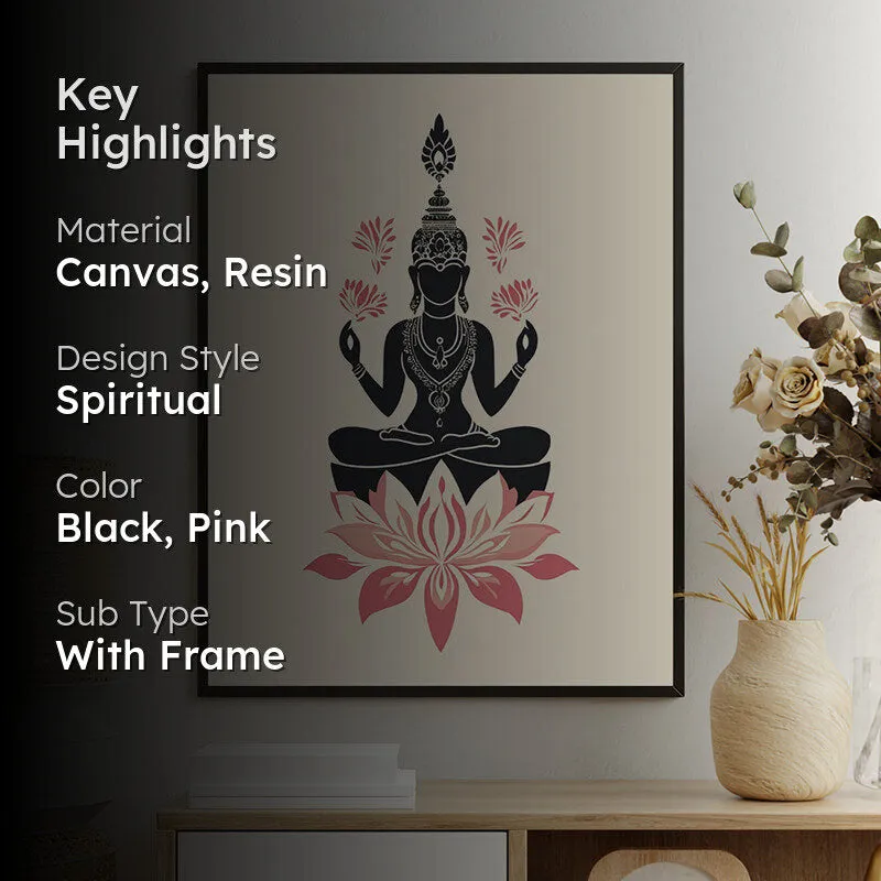 Padma Buddha Canvas Wall Art With Resin Frame media 2