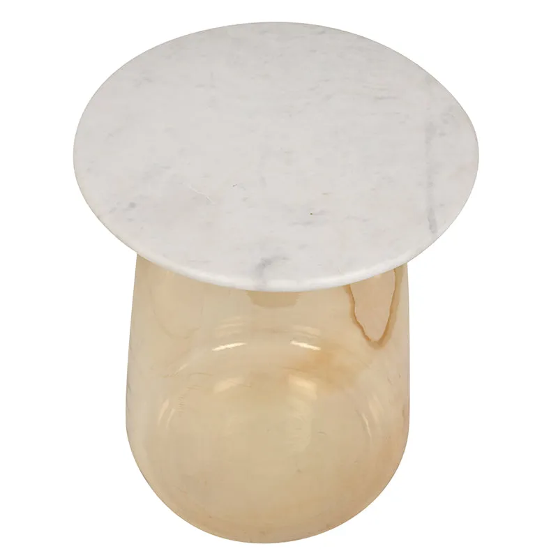 Crystena Marble & Glass Side Table - Gold media 4