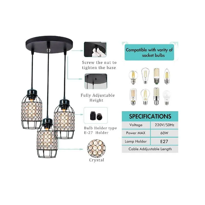 Celine Cluster Pendant Lamp - Black media 6