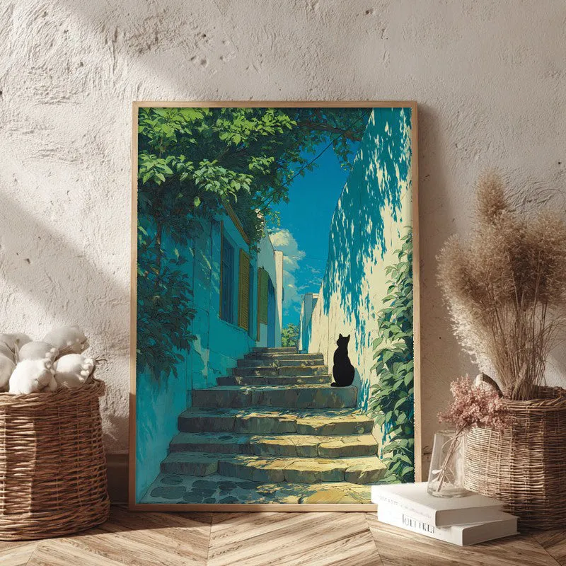 Shadow Play Canvas Wall Painting - Brown Frame media 3