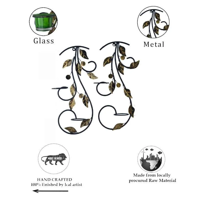 Leafy Vine Luminaire Candle Holder - Turquoise & Red media 5