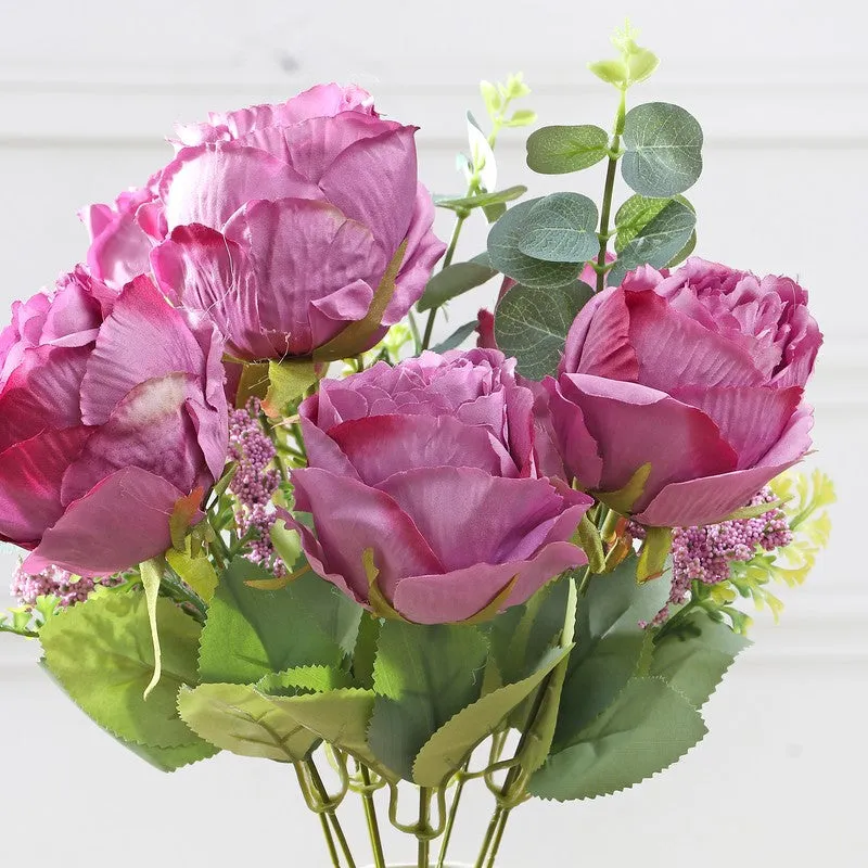 Autumn Rose Artificial Flowers - Purple media 5