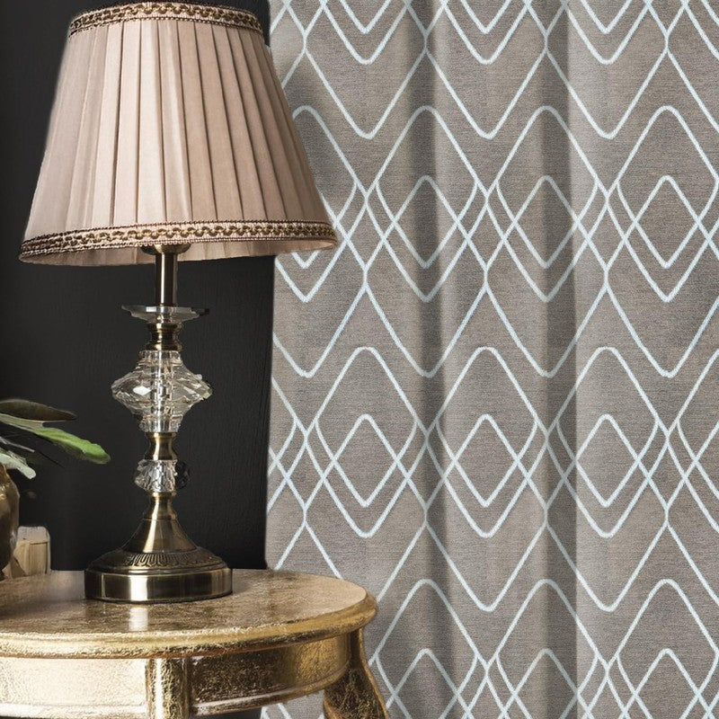 Urban Space Zigzag Brown Polyester Curtains - Set Of Two media 4