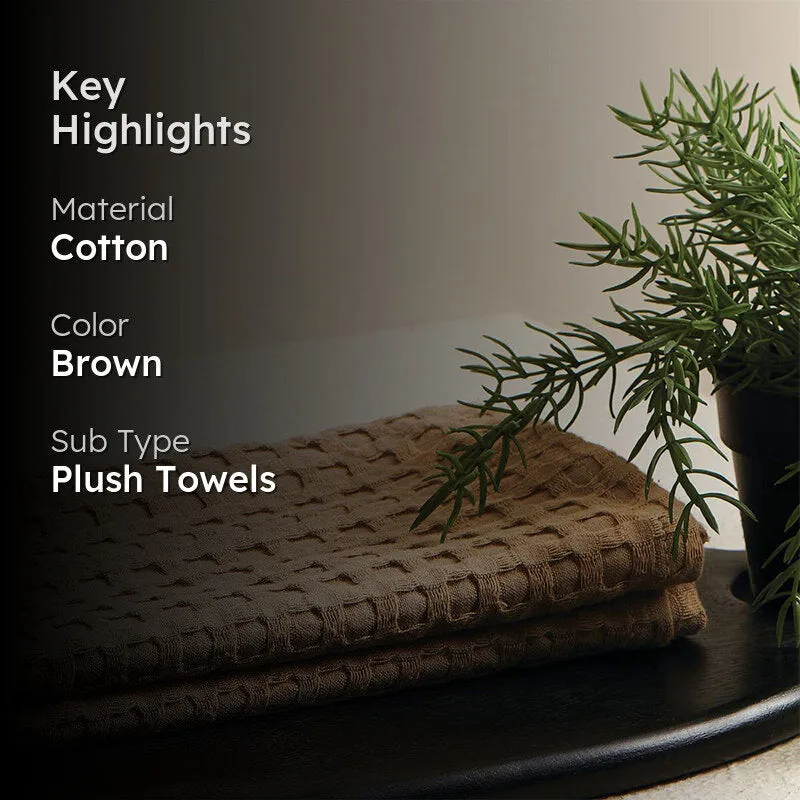 Alyssa Pebble Textured Waffle Towel Combo (Sand) - Four Piece Set media 2