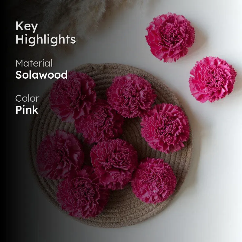 Berta Carnation Sola Flower (Pink) - Set Of Ten media 2