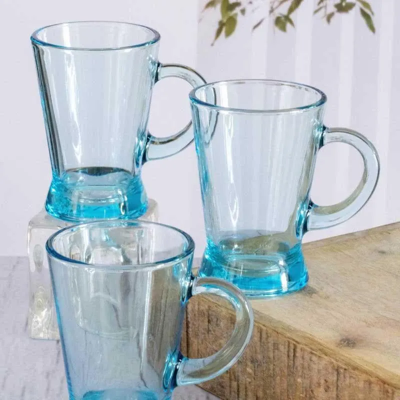 Pasabahce Glass Tea Cup (180 mL Each) /Blue)- Set of Six media 3