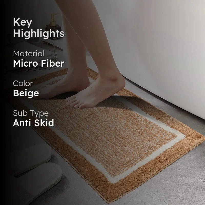 Luxe Anti Skid Bath Mat - Beige media 2