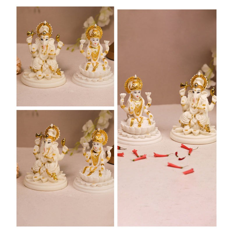 Shri Lakshmi & Lord Ganesha Showpiece - Set Of Two media 4