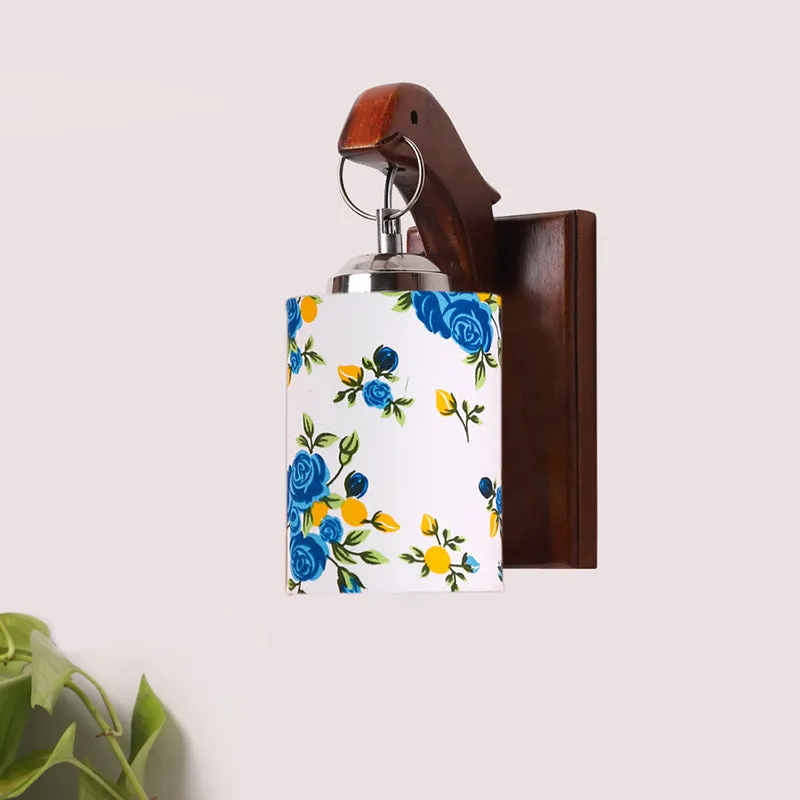 Estrella Printed Wooden Wall Lamp - Blue media 3