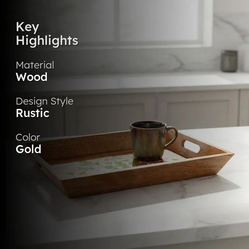 Florabelle Bloom Wooden Serving Tray media 2