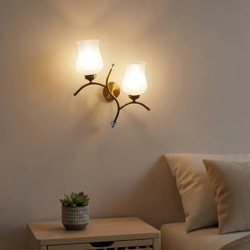 Aurelia Glow Twin Glass Wall Lamp - White media 1