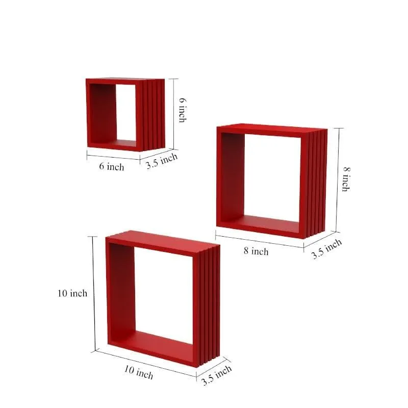 Rustic Reverie Wall Shelf - Red - Set Of Three media 3