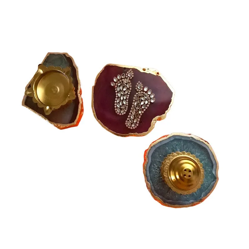 Diwali Glow Tea Light Holder (Multicolor) - Set Of Three media 3