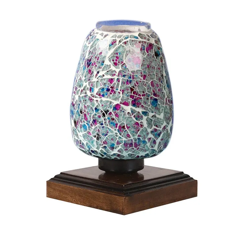 Auremora Mosaic Glass Table Lamp With Wooden Base - Multicolor media 5