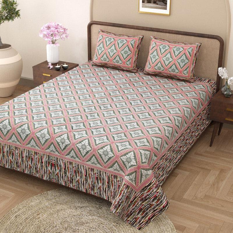 Maitreya Cotton Bedsheet (Rose) - 144 TC media 4