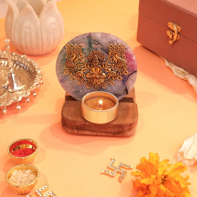 Celestial Glow Goddess Laxmi Candle Holder media 1