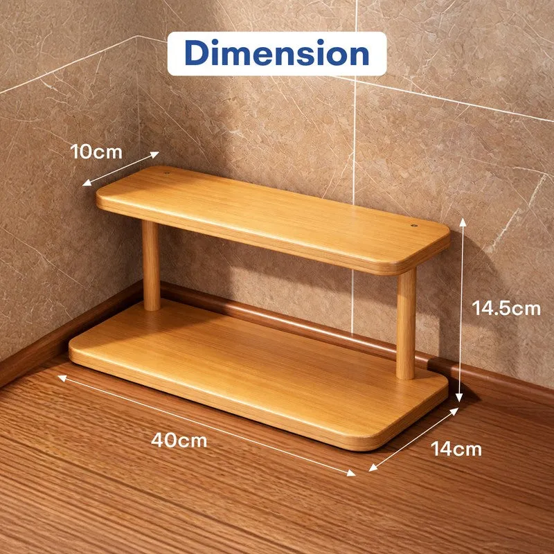 Rioware Grain 2 Tier Edge Wood Racks - Brown media 9